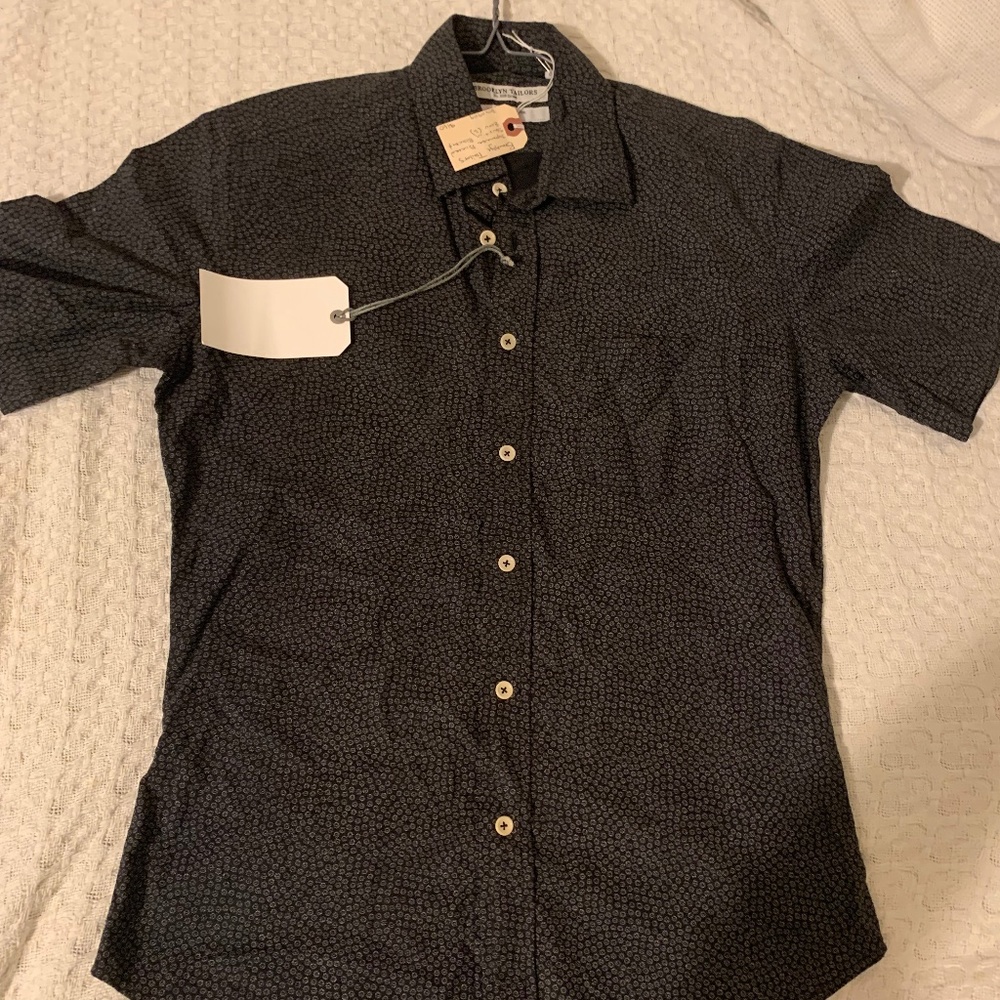 Brooklyn Tailors Dark-blue Short-sleeve Button-up